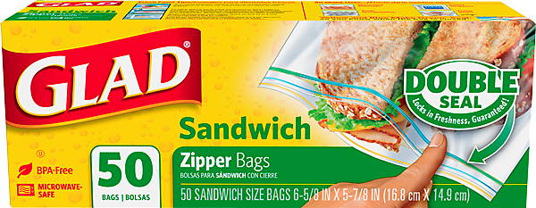 Glad Zipper Food Storage Bags - Gallon - 20 Count