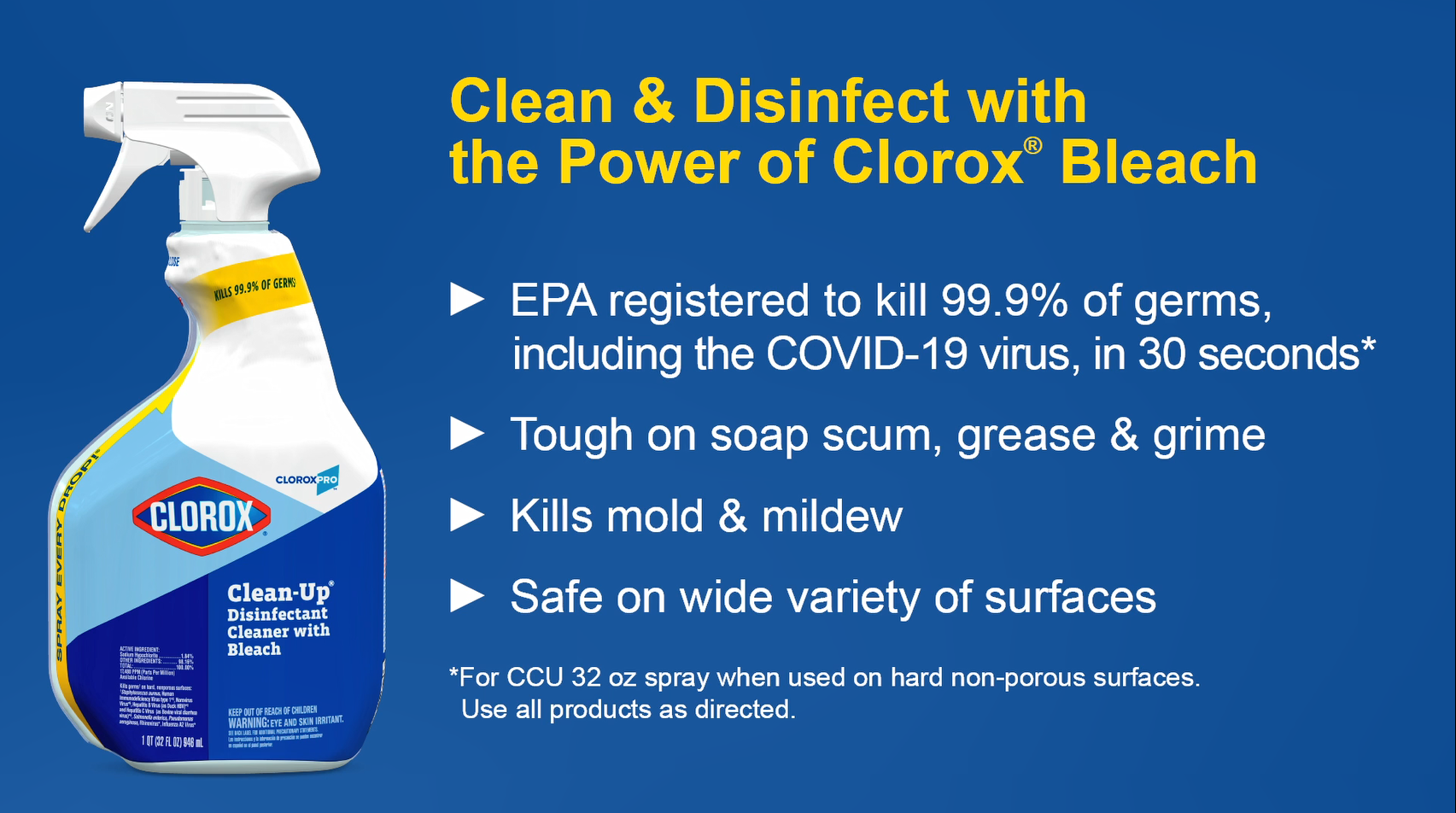 Clorox Clean-Up Disinfectant Clean with Bleach - 32 fl oz